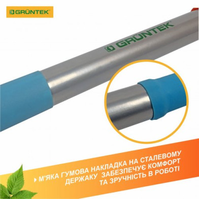 Лопата штыковая заостренная GRUNTEK Лиса, металлический черенок, D-рукоять - 